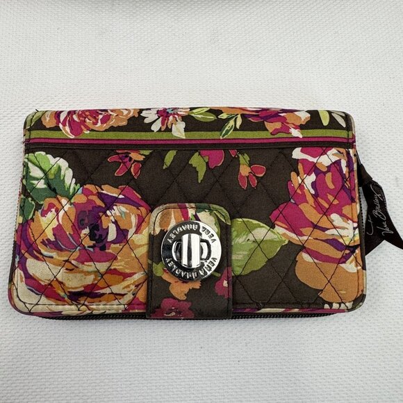 Vera Bradley English Rose Quilted Shoulder Bag Purse Wallet Set Floral Retired - Picture 5 of 16